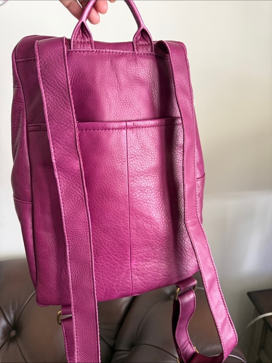 American Leather Co. Magenta/plum Leather Backpack main image 13